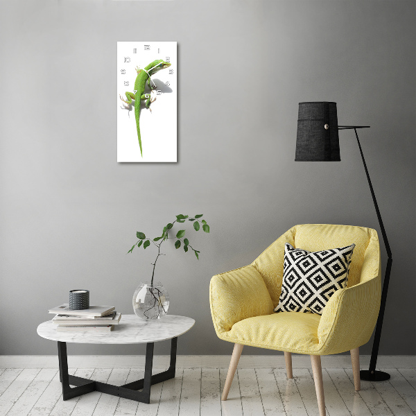 Orologio verticale con motivo di lucertola verde