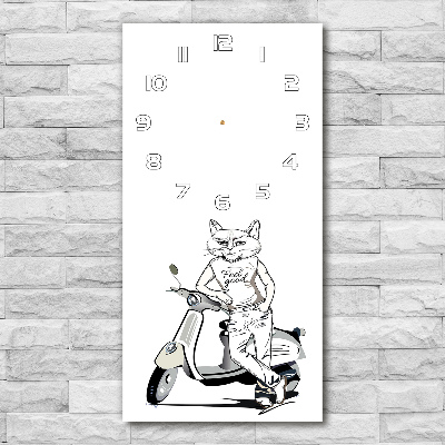 Orologio da parete verticale con motivo uomo gatto