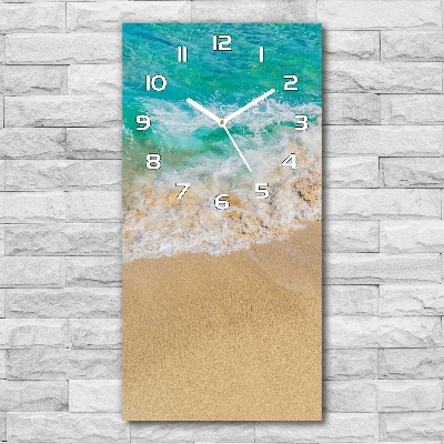 Orologio verticale in vetro con motivo spiaggia e mare