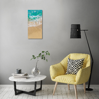 Orologio verticale in vetro con motivo spiaggia e mare