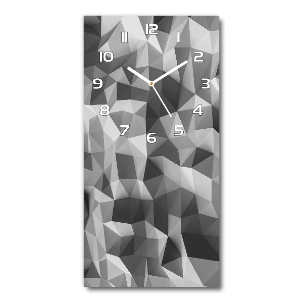Orologio verticale in vetro con motivo di triangoli astratti
