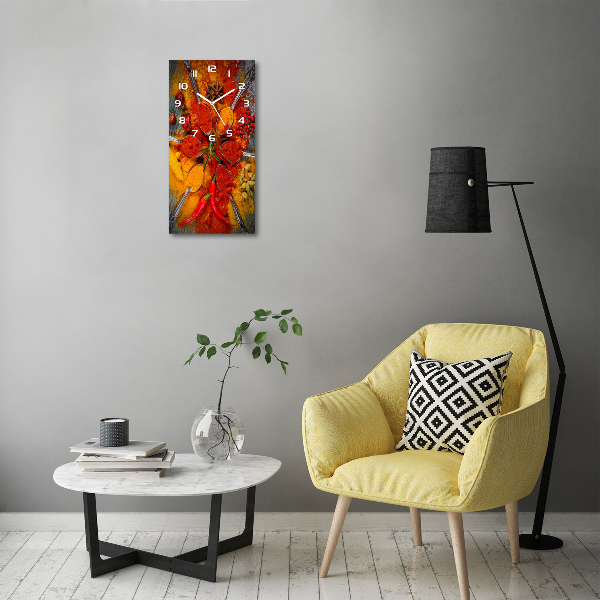 Orologio da parete verticale con motivo a spezie