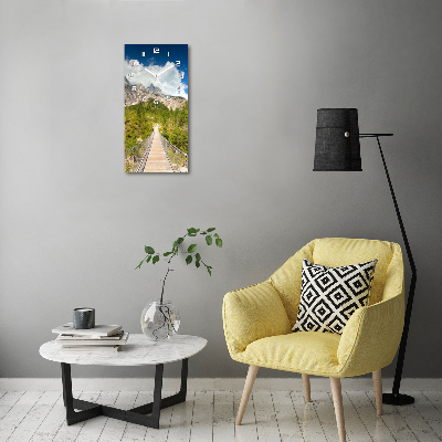 Orologio da parete verticale con motivo a ponte sospeso