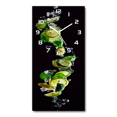 Orologio verticale con motivo lime e limoni