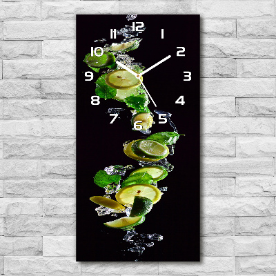 Orologio verticale con motivo lime e limoni