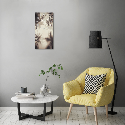 Orologio da parete verticale con motivo di palme