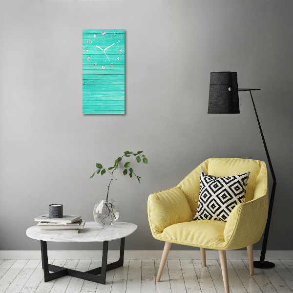 Orologio verticale in vetro con quadrante verde