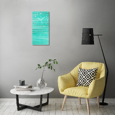 Orologio verticale in vetro con quadrante verde