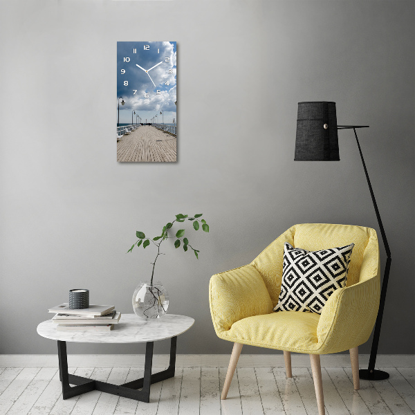 Orologio verticale in vetro con stampa del Molo di Orłowo