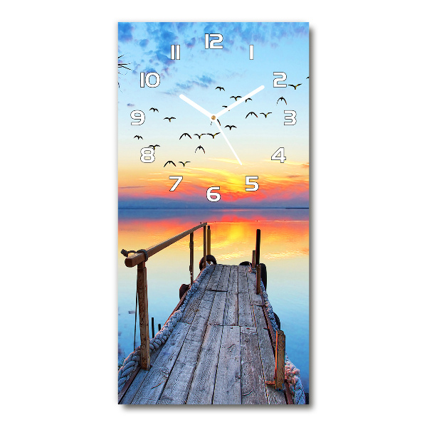 Orologio verticale con molla in legno