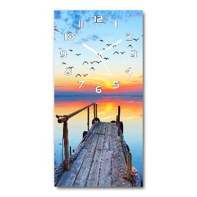 Orologio verticale con molla in legno