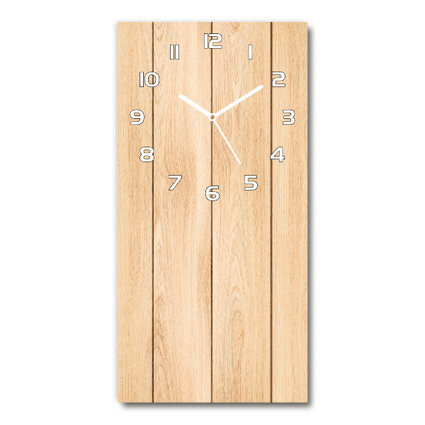 Orologio da parete verticale con sfondo in legno