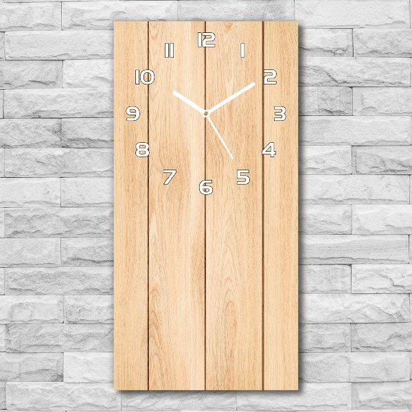 Orologio da parete verticale con sfondo in legno