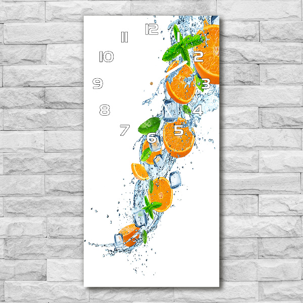 Orologio da parete verticale con motivo di arance