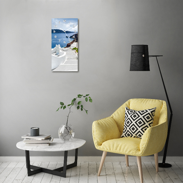 Orologio verticale con motivo di Santorini, Grecia