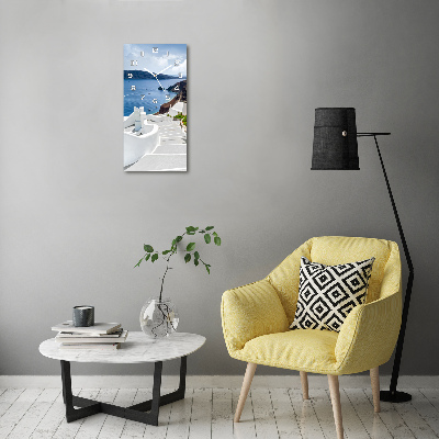 Orologio verticale con motivo di Santorini, Grecia