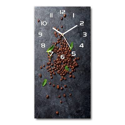 Orologio verticale in vetro con motivo a chicchi di caffè