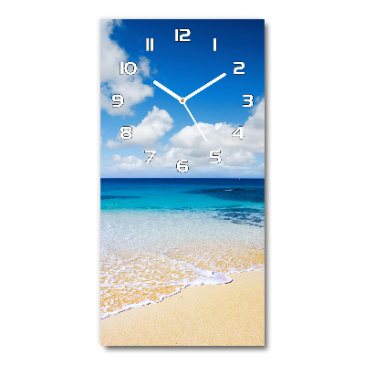 Orologio verticale in vetro con motivo spiaggia tropicale