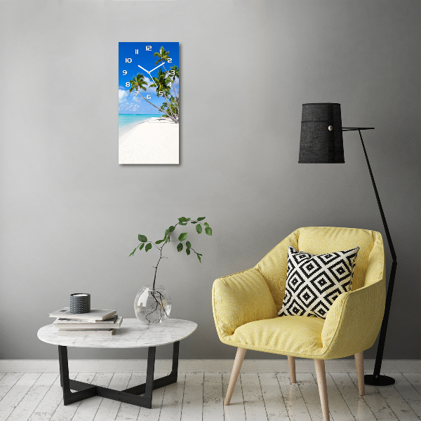 Orologio da parete verticale con motivo spiaggia tropicale