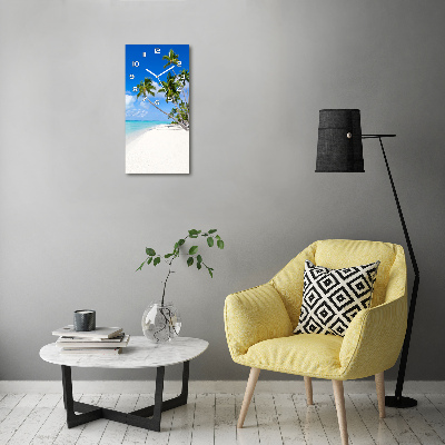 Orologio da parete verticale con motivo spiaggia tropicale