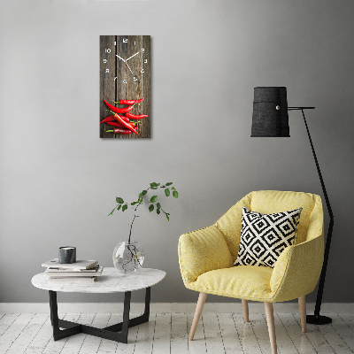 Orologio da parete verticale con motivo di peperoncini