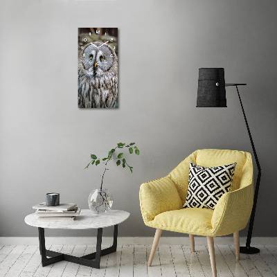 Orologio verticale in vetro con decorazione a forma di gufo