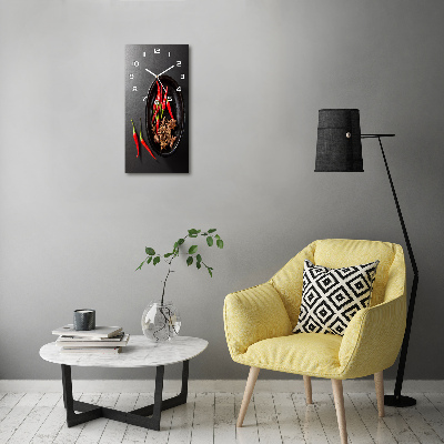 Orologio da parete verticale con motivo di peperoncini