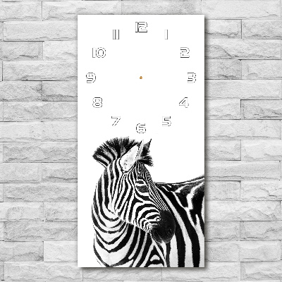 Orologio verticale in vetro con motivo zebra nella neve