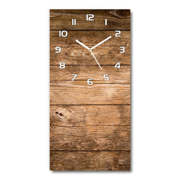 Orologio verticale con quadrante su sfondo in legno