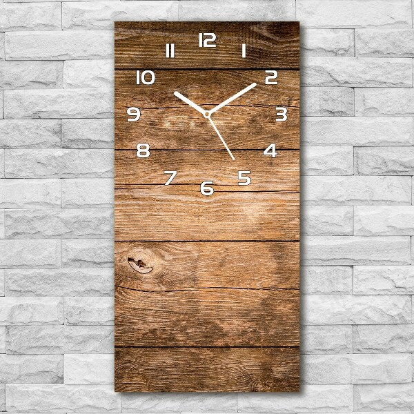 Orologio verticale con quadrante su sfondo in legno