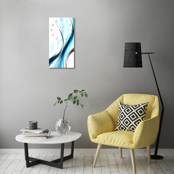 Orologio da parete verticale con motivo a onda astratta