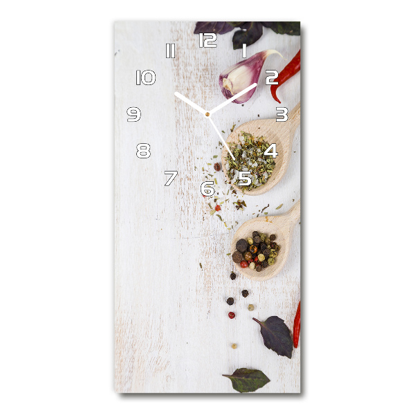 Orologio da parete verticale con motivo di verdure e spezie
