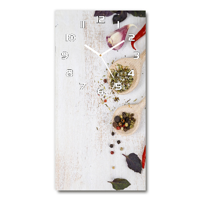 Orologio da parete verticale con motivo di verdure e spezie
