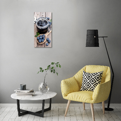 Orologio verticale in vetro con decoro a marmellata di mirtilli