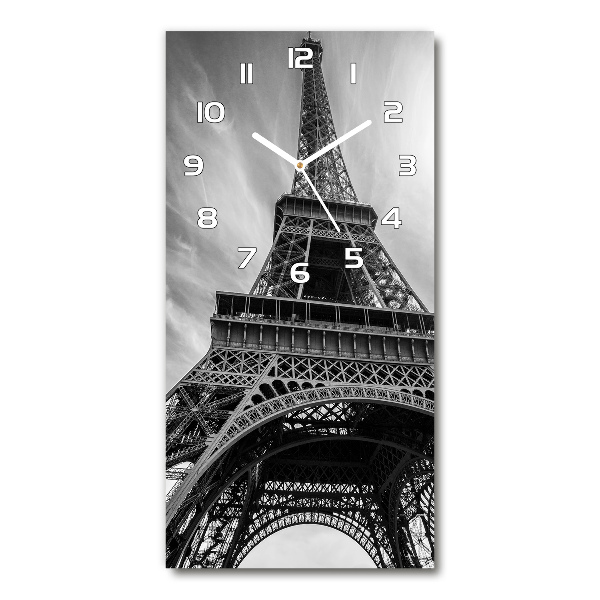 Orologio verticale in vetro con stampa della Torre Eiffel di Parigi