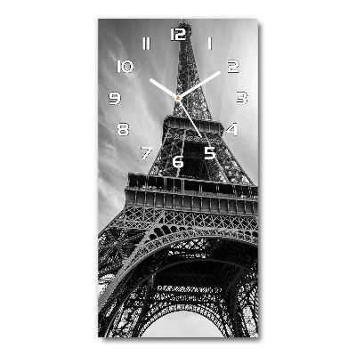 Orologio verticale in vetro con stampa della Torre Eiffel di Parigi