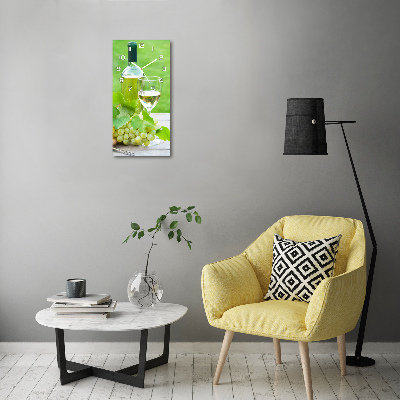 Orologio verticale in vetro con motivo uva e vino