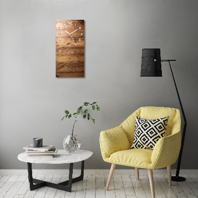 Orologio verticale con quadrante su sfondo in legno