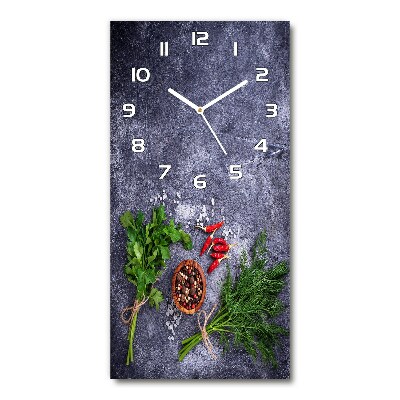 Orologio verticale con motivo di erbe aromatiche e spezie