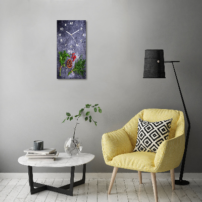 Orologio verticale con motivo di erbe aromatiche e spezie