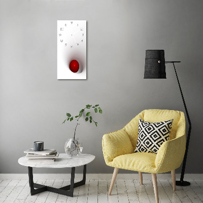 Orologio verticale in vetro con decorazione a sfera astratta