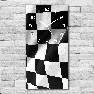 Orologio verticale con motivo a bandiera del traguardo