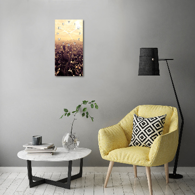 Orologio da parete verticale con motivo di Manhattan, New York