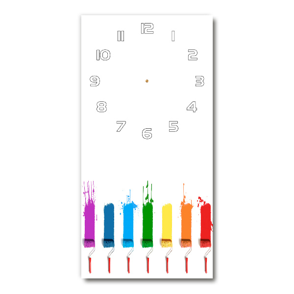 Orologio verticale in vetro con motivo a rulli da pittura