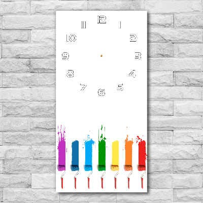 Orologio verticale in vetro con motivo a rulli da pittura