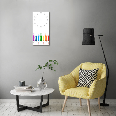 Orologio verticale in vetro con motivo a rulli da pittura