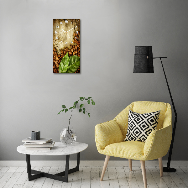 Orologio da parete verticale con decorazione a chicchi di caffè