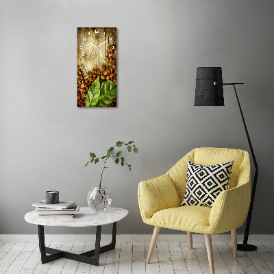 Orologio da parete verticale con decorazione a chicchi di caffè