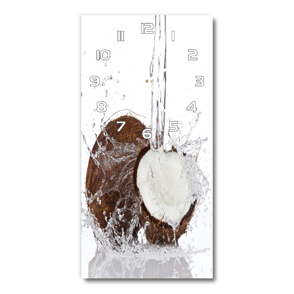 Orologio da parete verticale con finitura in noce di cocco