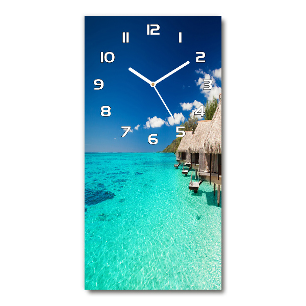 Orologio verticale in vetro con motivo 'Isola tropicale'